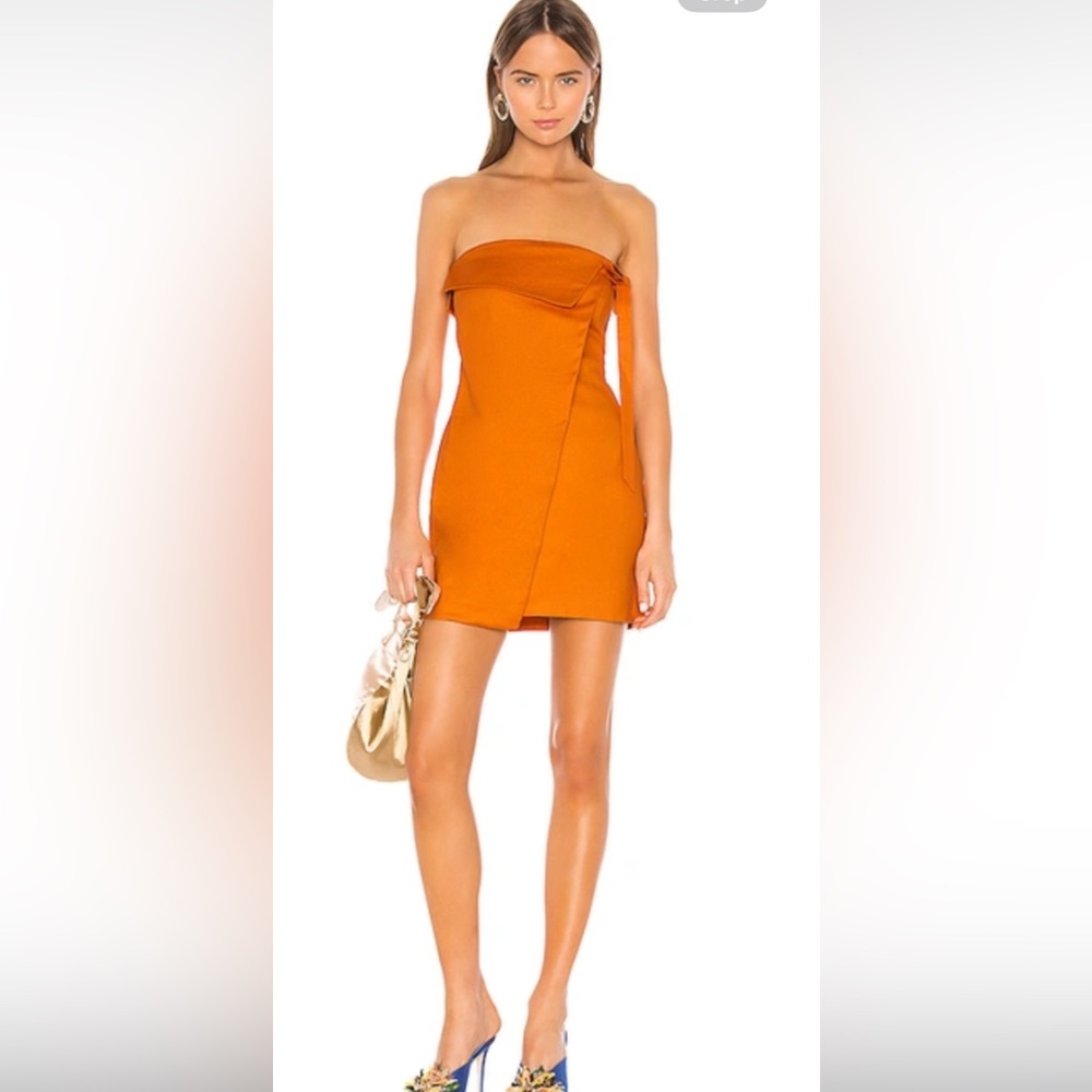 Camila Coelho Ila Strapless Mini Dress XXS Desert Orange